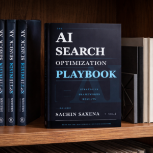 AI Search Optimization Playbook books displayed on library shelf