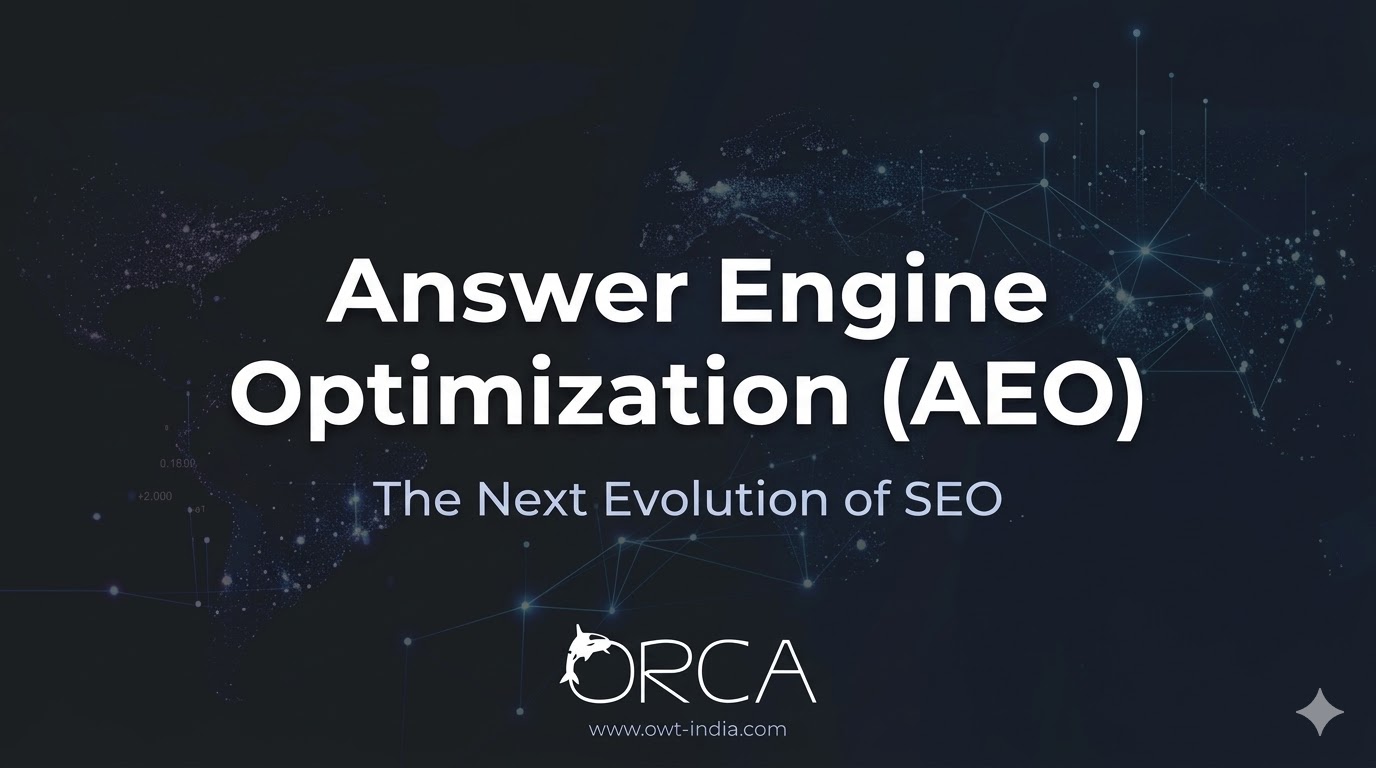 Answer Engine Optimization AEO blog thumbnail showing the evolution of SEO and how AI search engines deliver direct answers