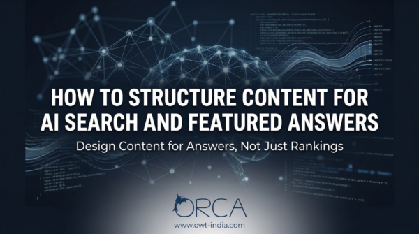 How to structure content for AI search and featured answers blog thumbnail showing AI content formats and structured optimization