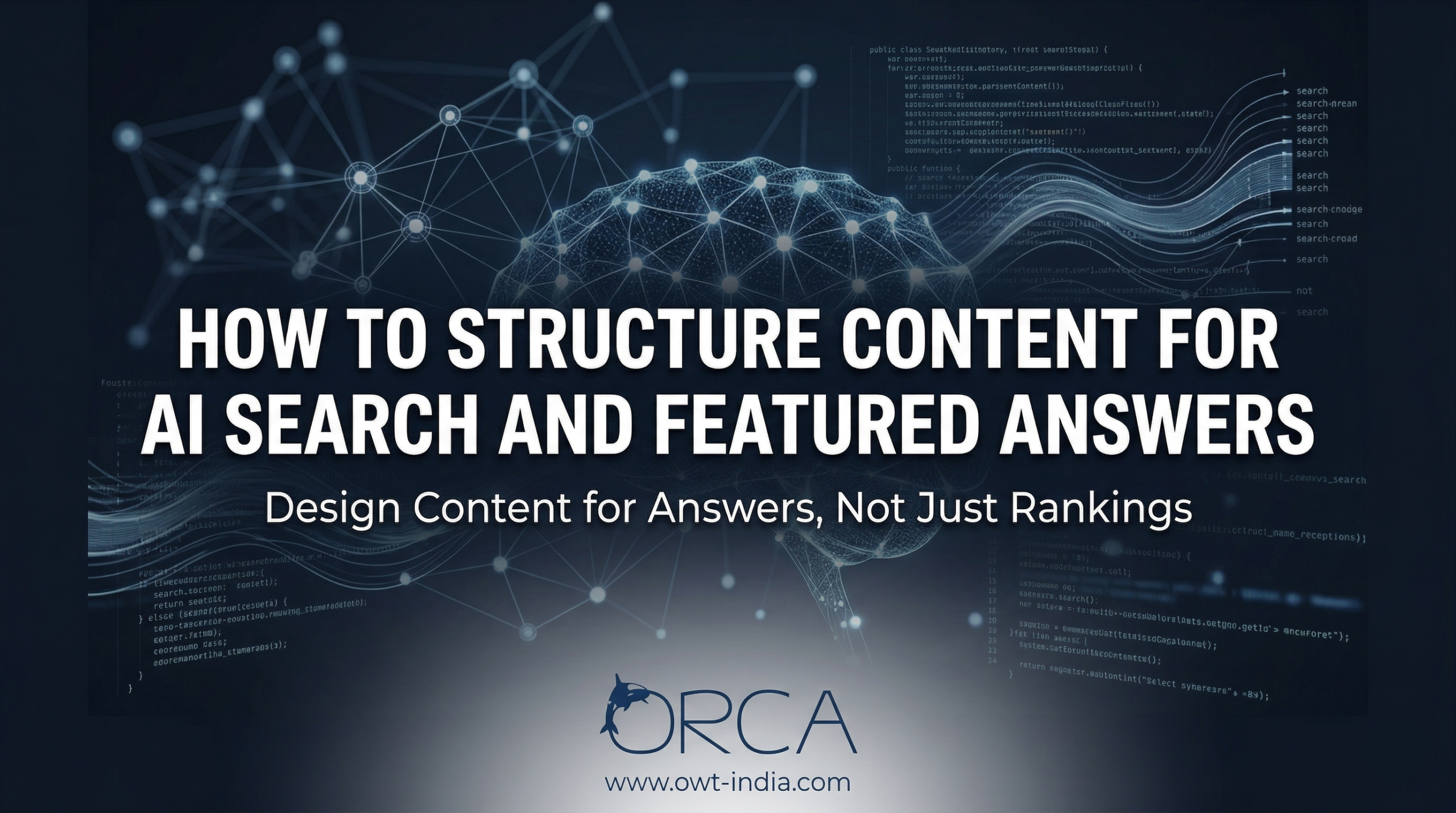 How to structure content for AI search and featured answers blog thumbnail showing AI content formats and structured optimization