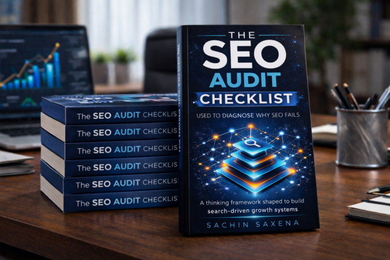 The SEO Audit Checklist book cover by Sachin Saxena