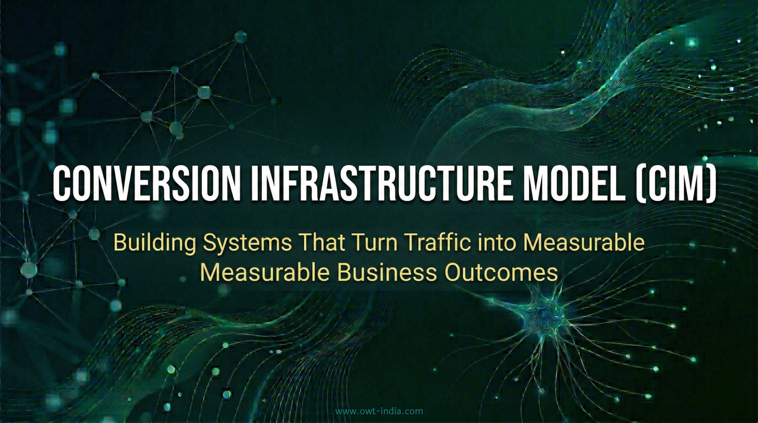 conversion infrastructure model showing system flow from intent entry to feedback loop across digital touchpoints