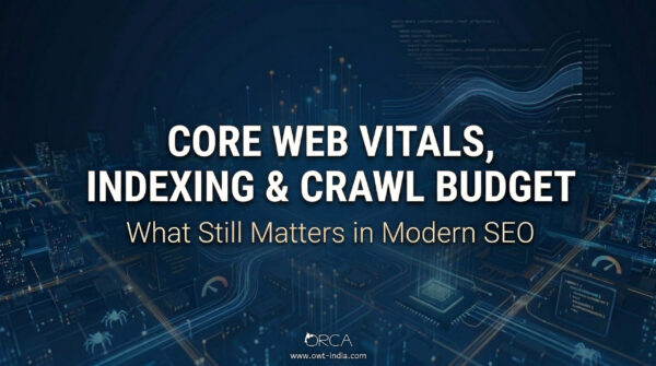 Core Web Vitals indexing and crawl budget infographic thumbnail showing key technical SEO factors for modern search