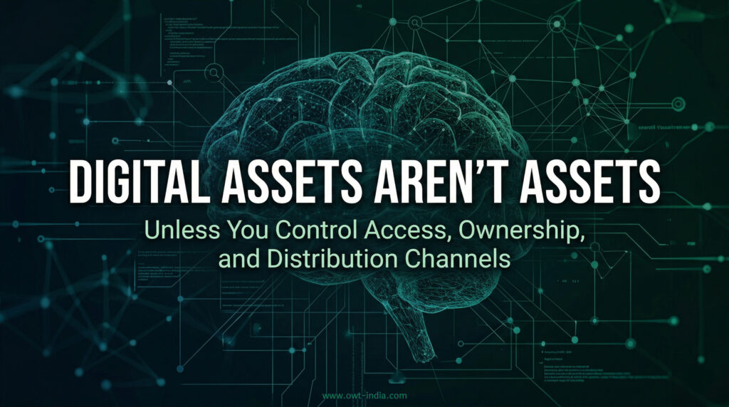 Abstract visualization of digital asset control and governance showing structured system ownership and access clarity