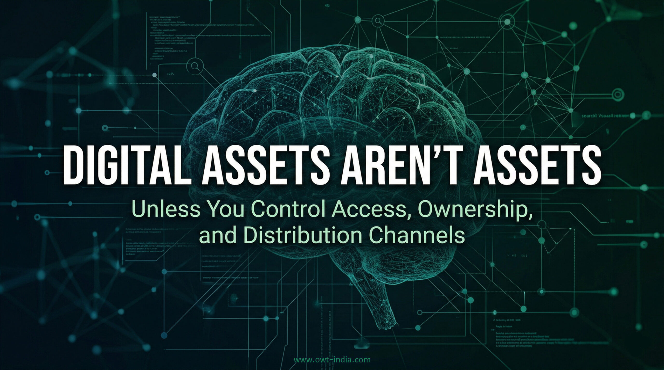 Abstract visualization of digital asset control and governance showing structured system ownership and access clarity