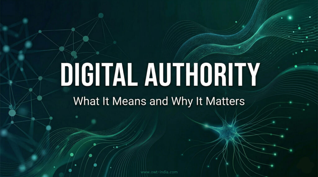 digital authority concept showing trust signals, SEO visibility, and AI content understanding