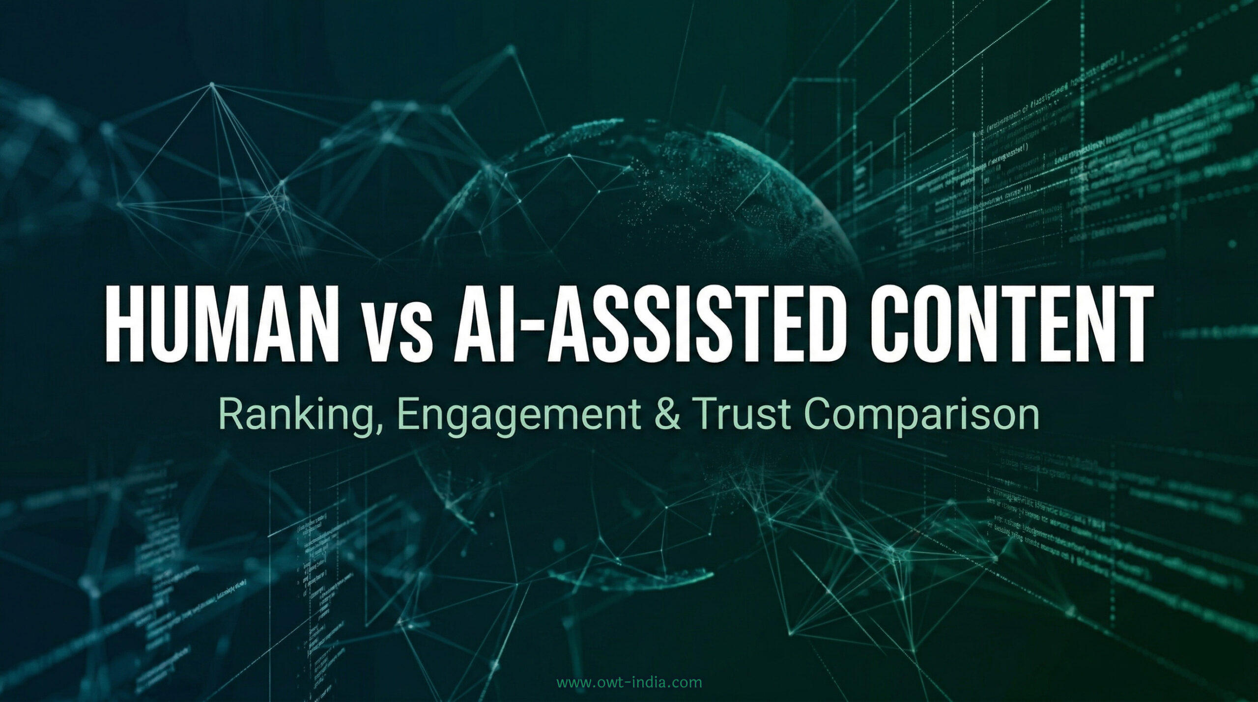 human vs AI content comparison showing similar rankings but higher engagement and conversions for human written content