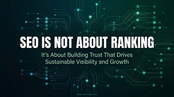 SEO trust vs ranking concept showing credibility and consistency driving long term visibility
