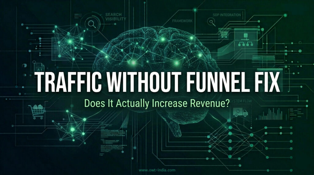 traffic increase vs funnel conversion experiment showing high traffic but low conversion growth