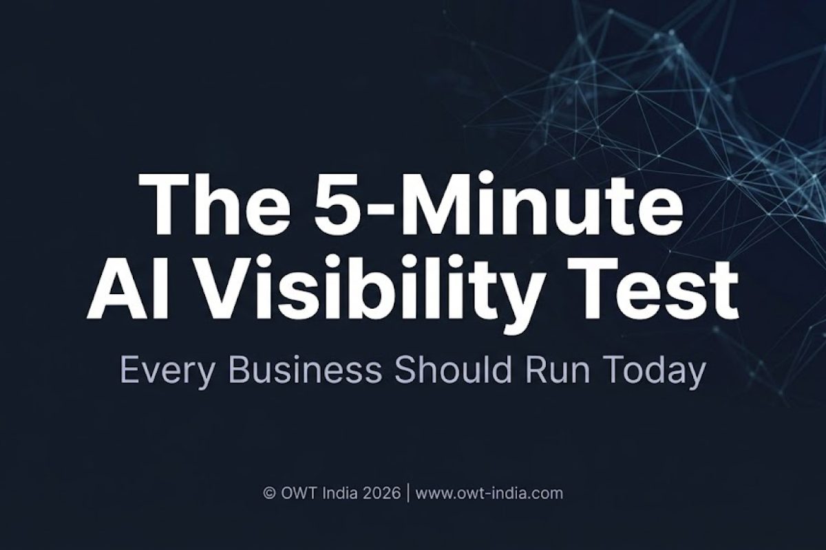 Free 5-minute AI search visibility test showing how any business can check if they appear in ChatGPT, Perplexity, and Google AI answers