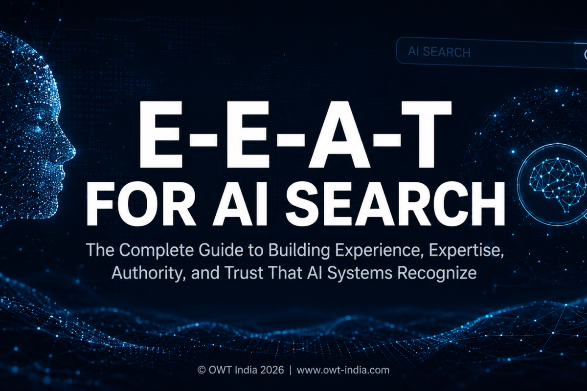 Featured image for the complete E-E-A-T guide for AI search — covering how to build experience, expertise, authority, and trust signals that AI systems recognize and cite