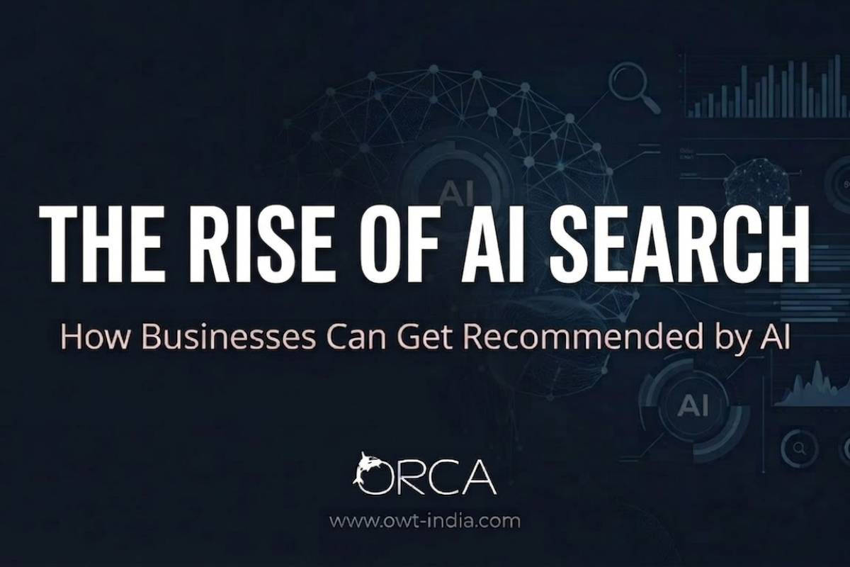 The Rise of AI Search blog thumbnail showing how businesses can get recommended by AI search engines